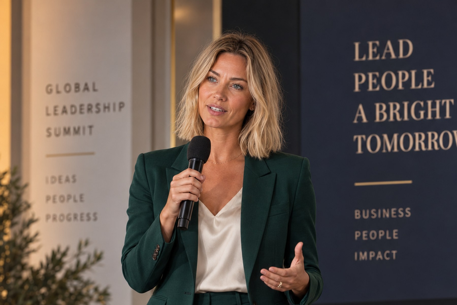 Anna Bangert speaking during Valarty's private Berlin discussions in September 2026.