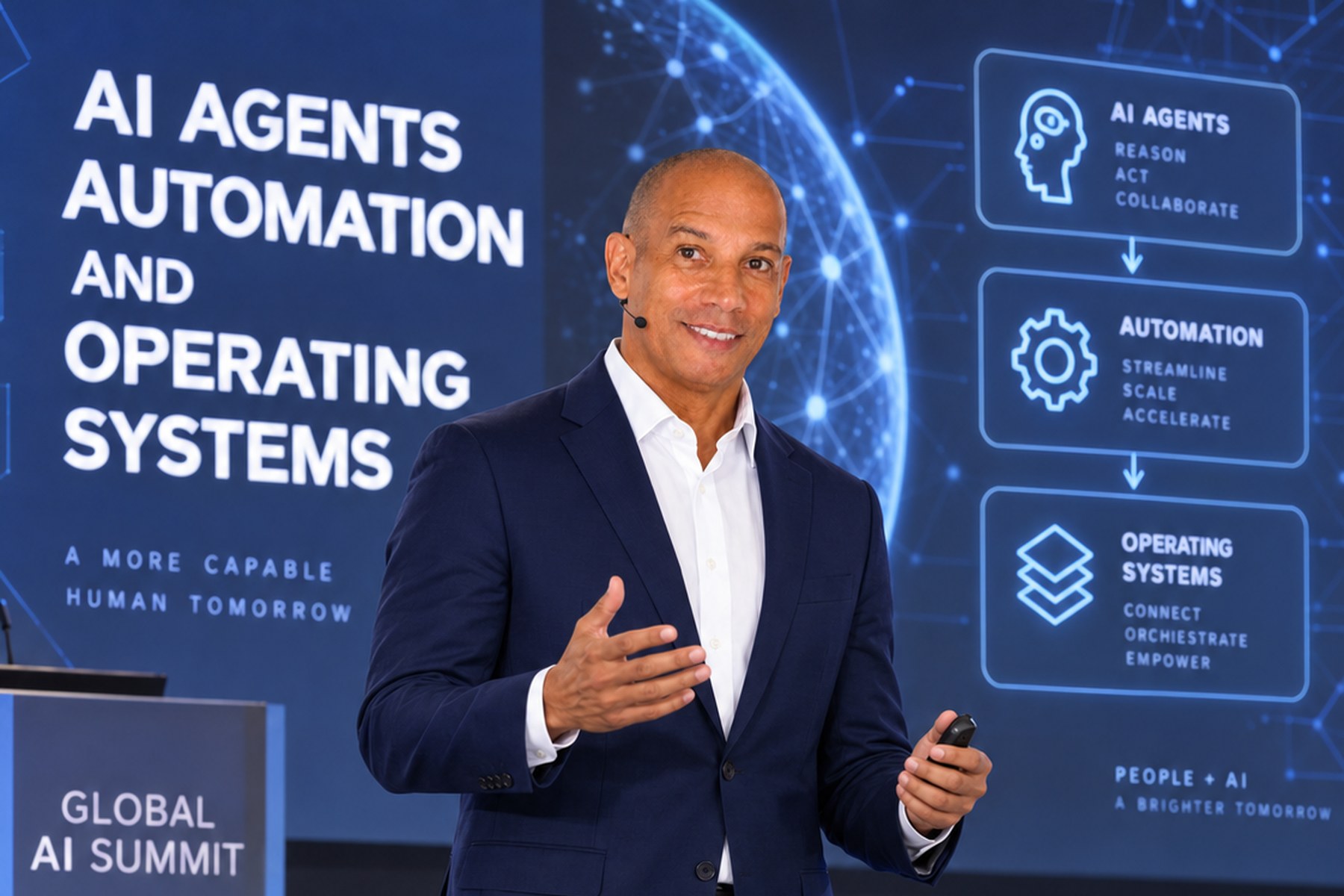 Sancler Requião Barreto speaking during Valarty's private Zurich discussions on AI agents in September 2026.